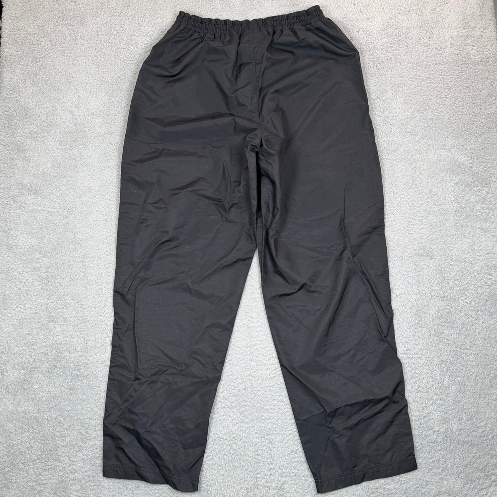 Vintage Adidas Mens XL Black Nylon Cargo Track Pants 3 Stripe Windbreaker 90s - Picture 2 of 10
